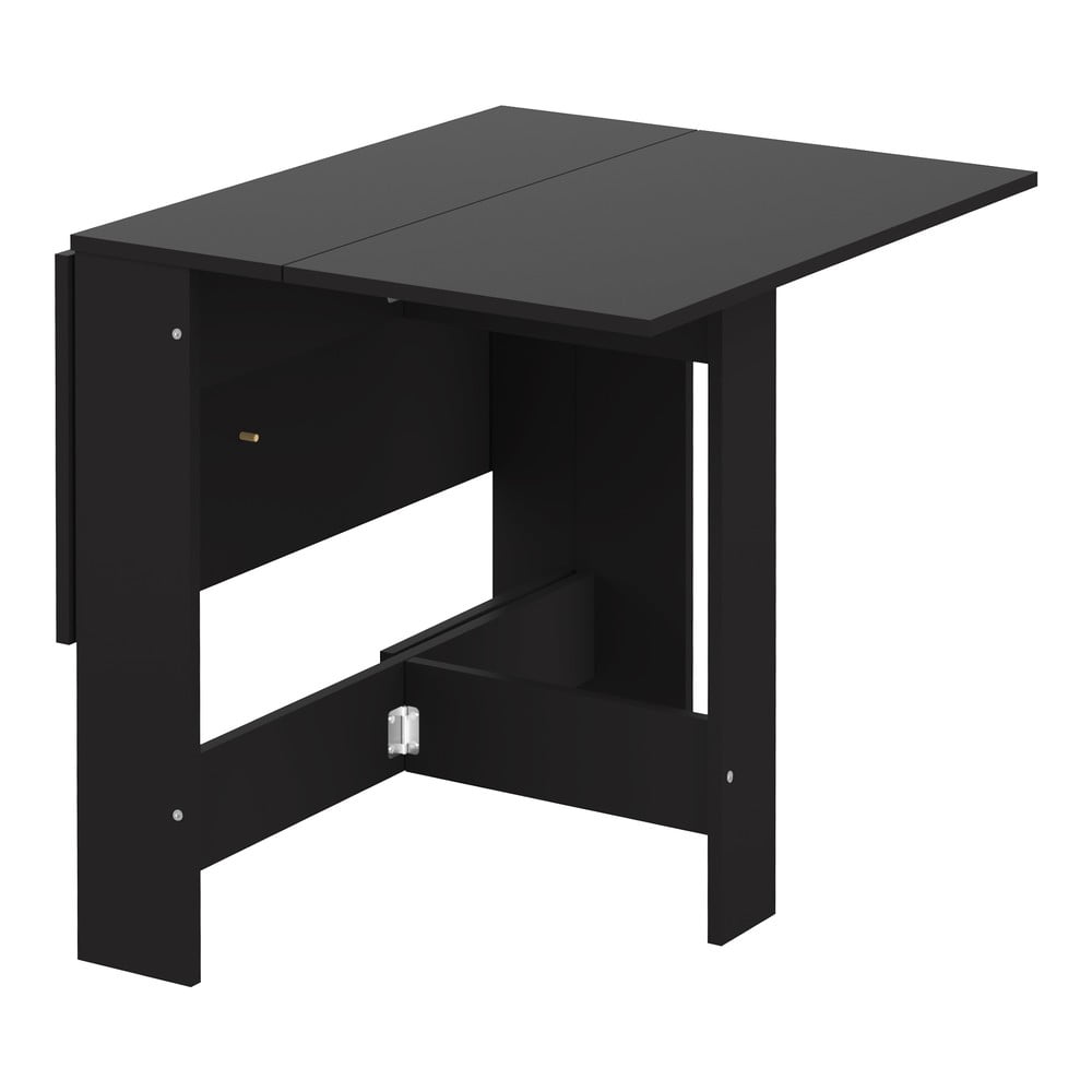 Masă de dining extensibilă cu blat negru 76x28 cm Papillon – TemaHome Masă de dining extensibilă cu blat negru 76x28 cm Papillon – TemaHome