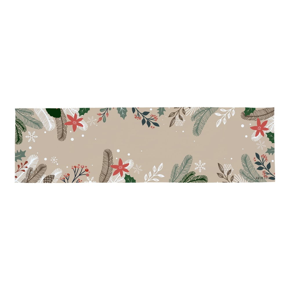Napron de masă din bumbac 40x140 cm cu model de Crăciun Frosted Branches – Butter Kings Napron de masă din bumbac 40x140 cm cu model de Crăciun Frosted Branches – Butter Kings