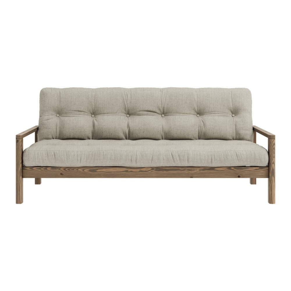 Canapea bej extensibilă cu tapițerie din in 205 cm Knob – Karup Design Canapea bej extensibilă cu tapițerie din in 205 cm Knob – Karup Design
