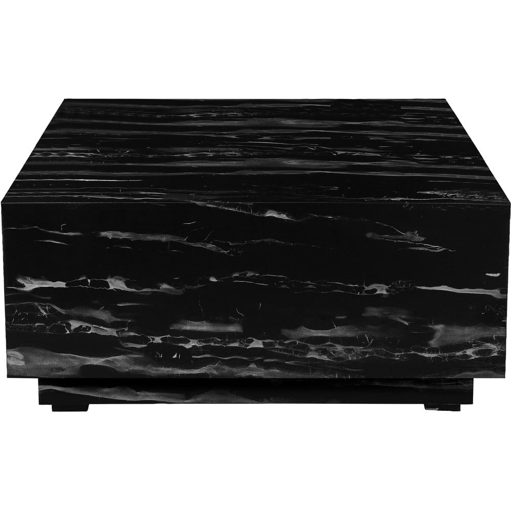 Măsuță de cafea neagră cu aspect de marmură 100x100 cm Vito - Støraa Măsuță de cafea neagră cu aspect de marmură 100x100 cm Vito - Støraa