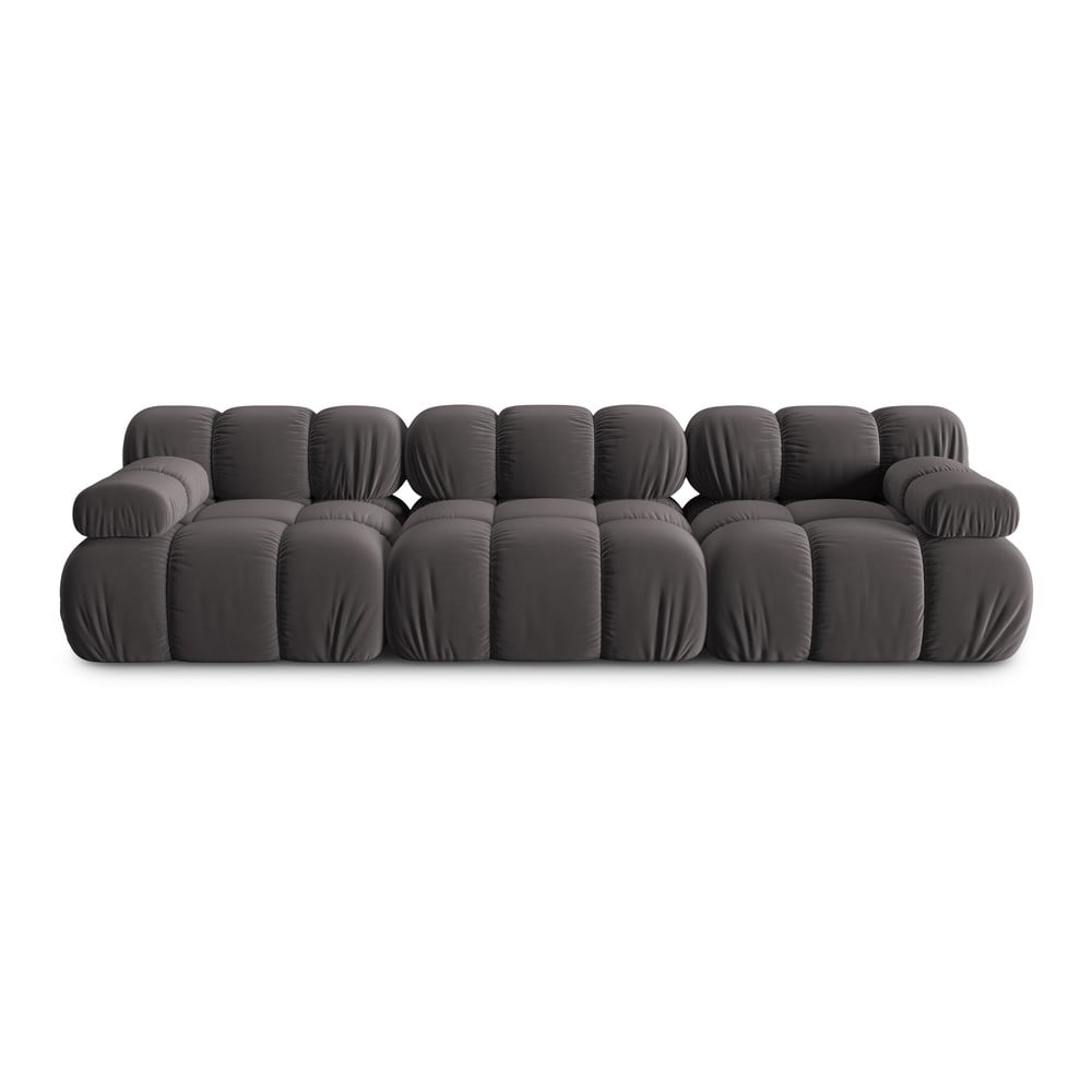 Canapea gri închis cu tapițerie din catifea 282 cm Bellis – Micadoni Home Canapea gri închis cu tapițerie din catifea 282 cm Bellis – Micadoni Home
