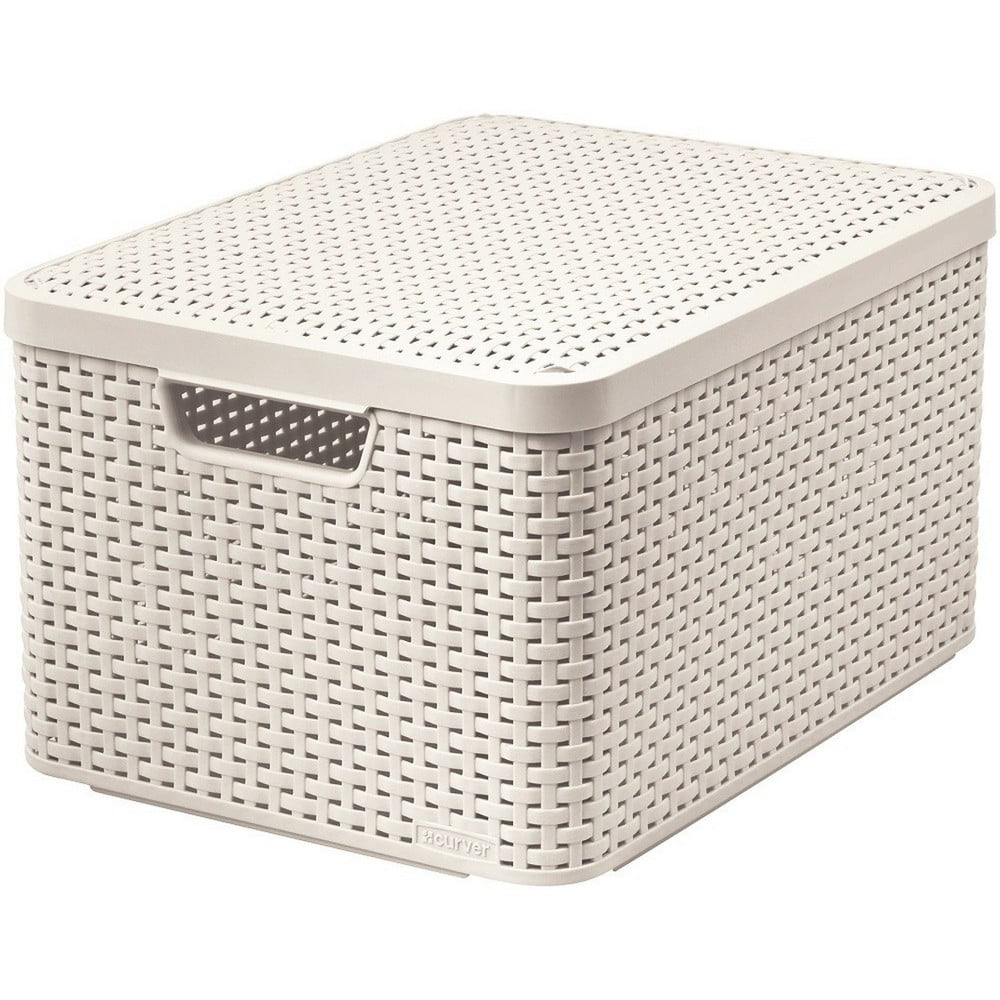 Cutie de depozitare crem din plastic cu capac 33x44,5x25 cm Style – Curver Cutie de depozitare crem din plastic cu capac 33x44,5x25 cm Style – Curver