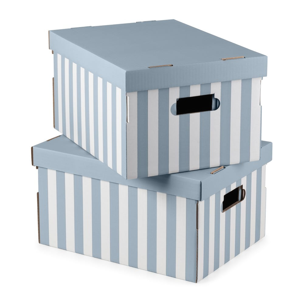 Cutii de depozitare din carton cu capac 2 buc. Stripes – Compactor Cutii de depozitare din carton cu capac 2 buc. Stripes – Compactor