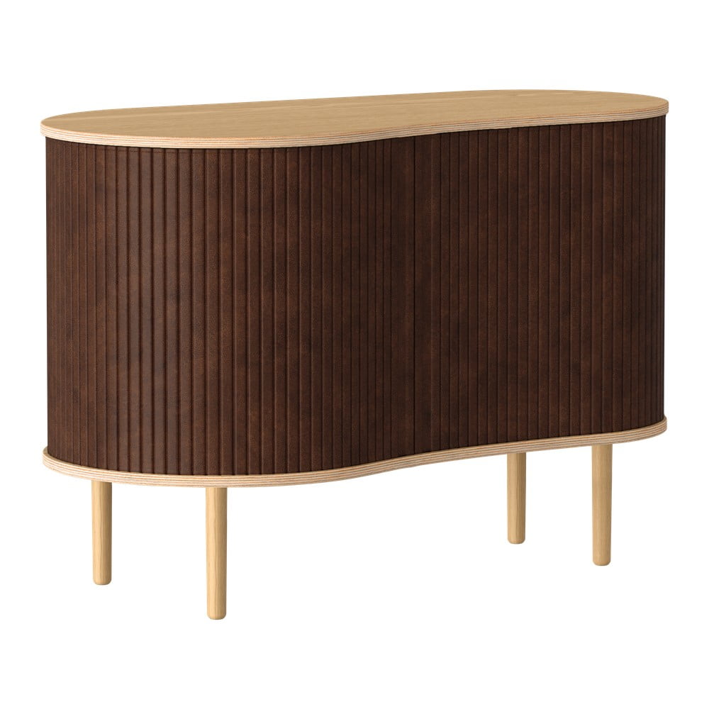 Comodă maro/în culoare naturală joasă cu aspect de lemn de stejar cu ușă glisantă 100x67 cm Audacious – UMAGE Comodă maro/în culoare naturală joasă cu aspect de lemn de stejar cu ușă glisantă 100x67 cm Audacious – UMAGE