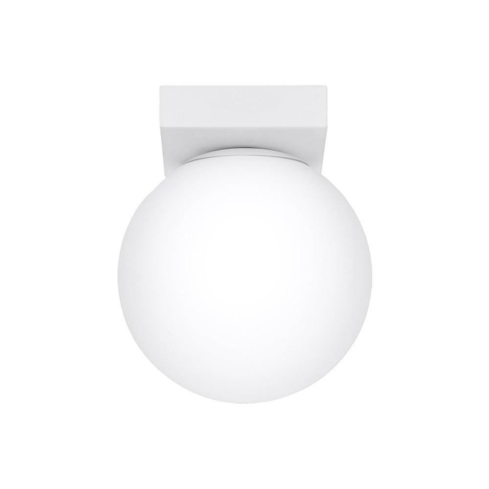 Plafonieră albă cu abajur din sticlă ø 12 cm Umerta – Nice Lamps Plafonieră albă cu abajur din sticlă ø 12 cm Umerta – Nice Lamps