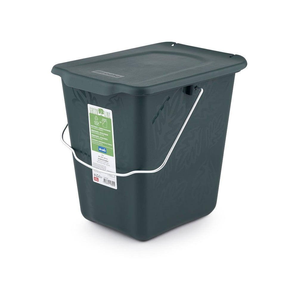 Container pentru deșeuri compostabil verde închis 7 l Greenlije - Rotho Container pentru deșeuri compostabil verde închis 7 l Greenlije - Rotho