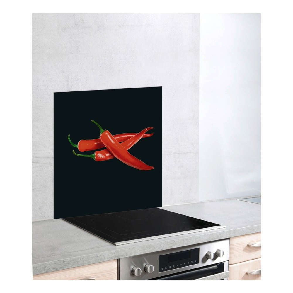 Protecție din sticlă pentru peretele de lângă aragaz Wenko Peperoni, 60 x 70 cm Protecție din sticlă pentru peretele de lângă aragaz Wenko Peperoni, 60 x 70 cm