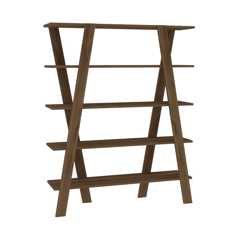 Bibliotecă maro cu aspect de lemn de nuc 120x150 cm Conde – Kalune Design Bibliotecă maro cu aspect de lemn de nuc 120x150 cm Conde – Kalune Design