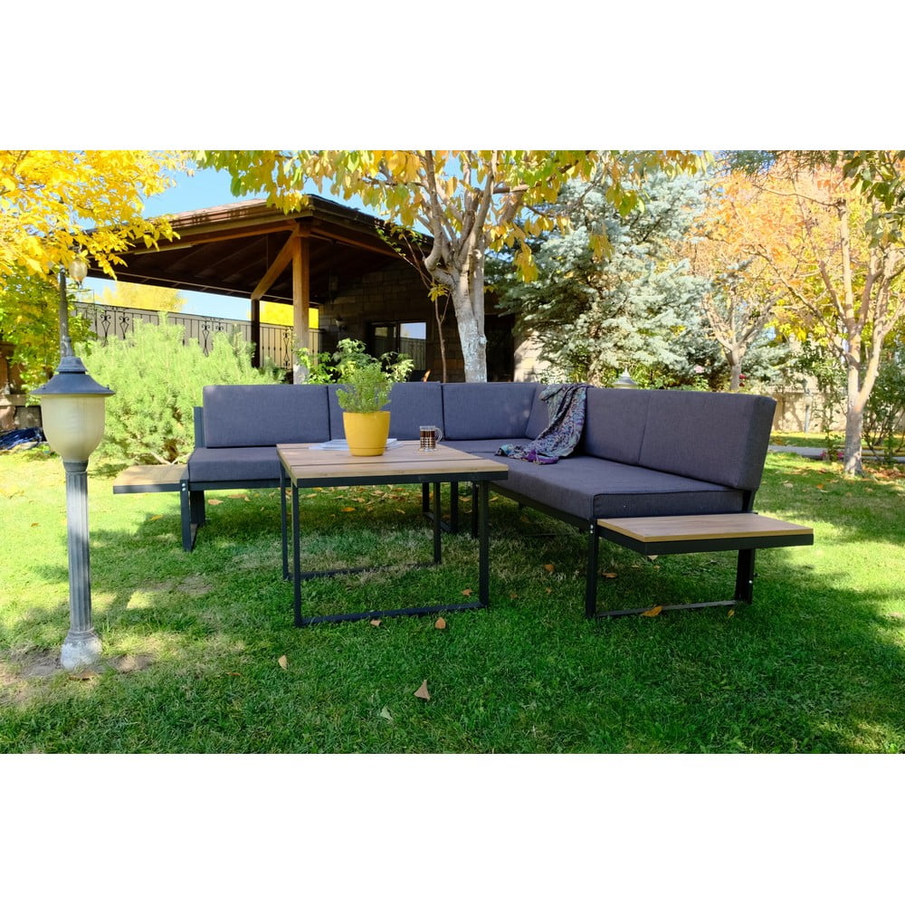 Set mobilier de grădină gri pentru șase persoane Mers – Floriane Garden Set mobilier de grădină gri pentru șase persoane Mers – Floriane Garden