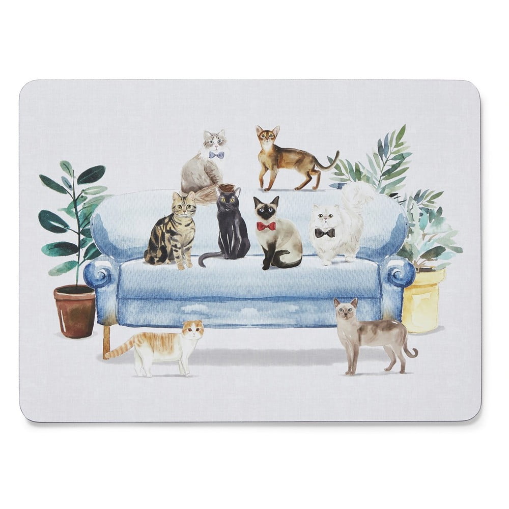 Set 4 suporturi farfurii din plută 21.5x29 cm Curious Cats - Cooksmart ® Set 4 suporturi farfurii din plută 21.5x29 cm Curious Cats - Cooksmart ®