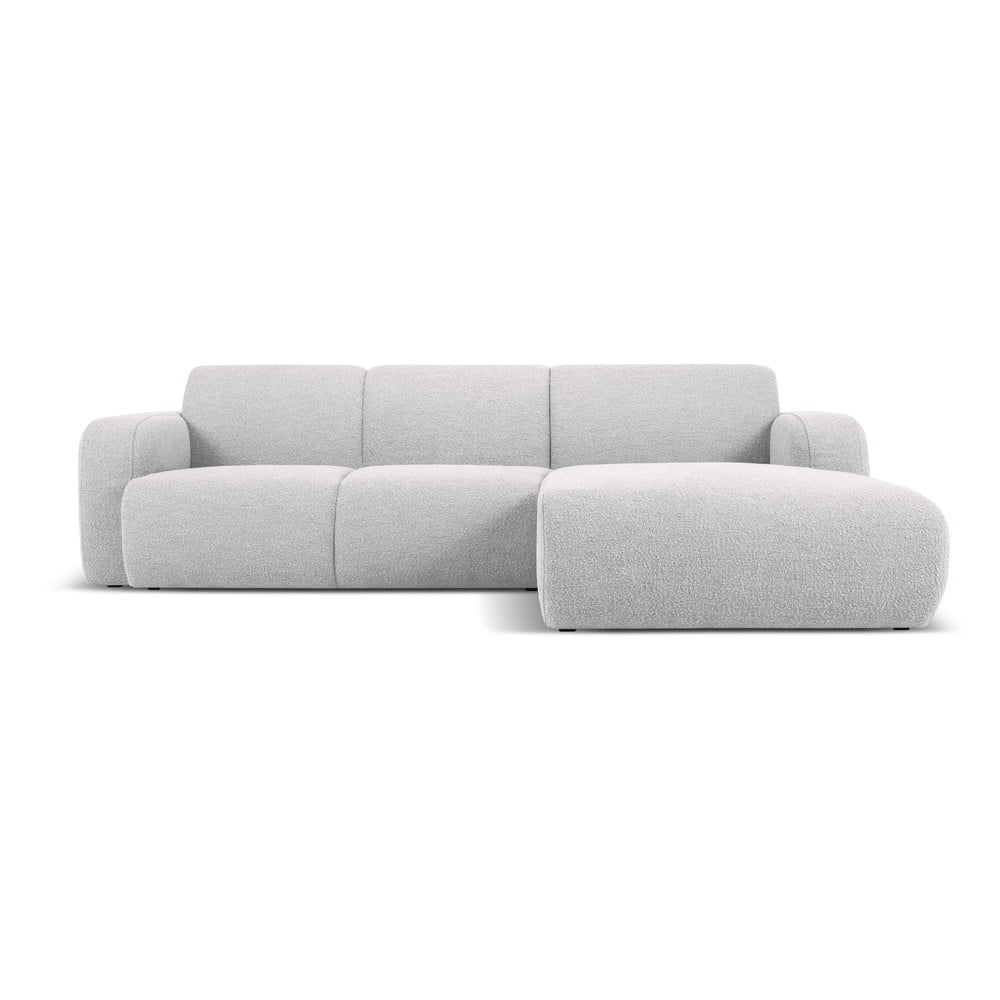 Colțar gri deschis cu tapițerie din stofă bouclé (colț dreapta) Molino – Micadoni Home Colțar gri deschis cu tapițerie din stofă bouclé (colț dreapta) Molino – Micadoni Home