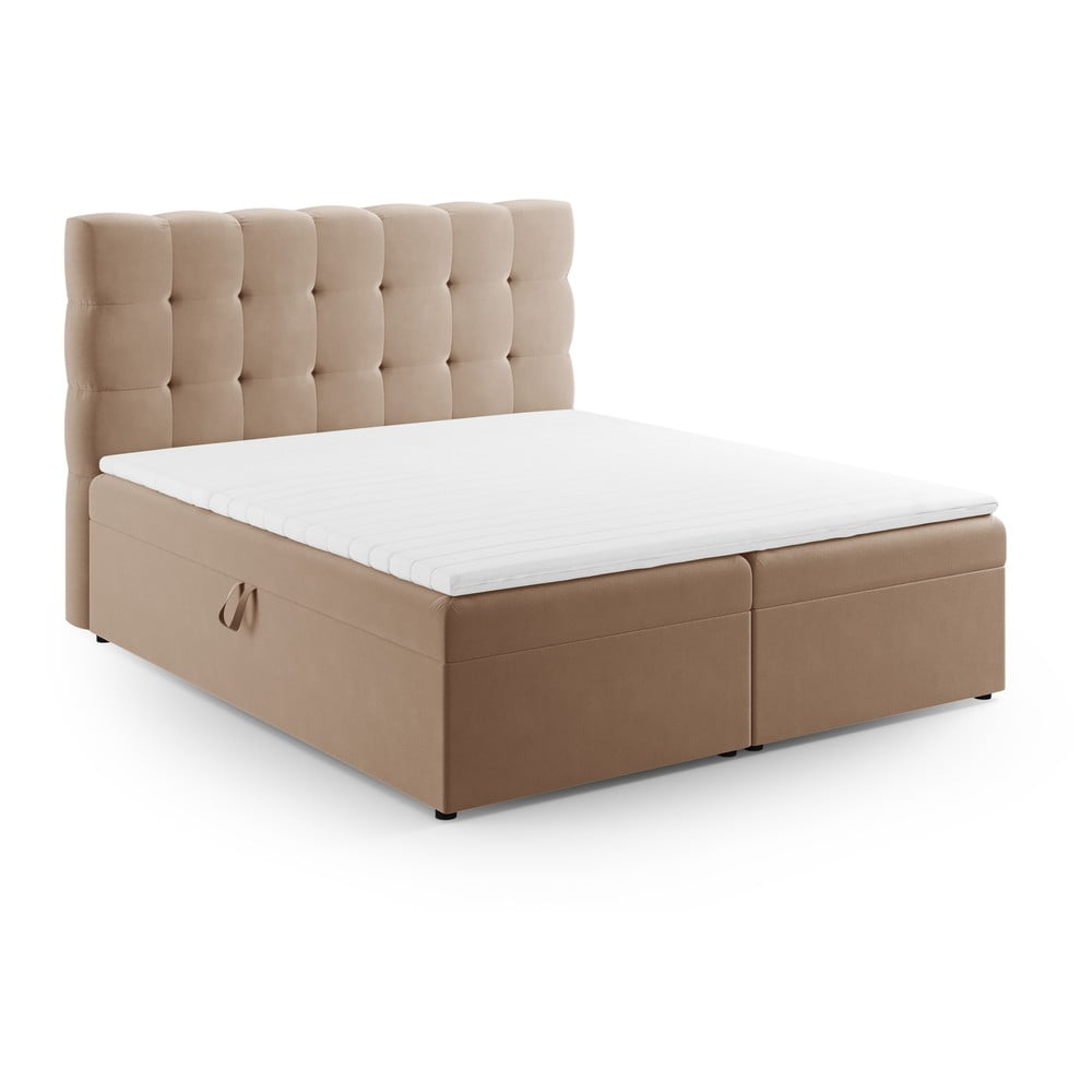 Pat boxspring maro deschis cu spațiu de depozitare 180x200 cm Bali – Cosmopolitan Design Pat boxspring maro deschis cu spațiu de depozitare 180x200 cm Bali – Cosmopolitan Design