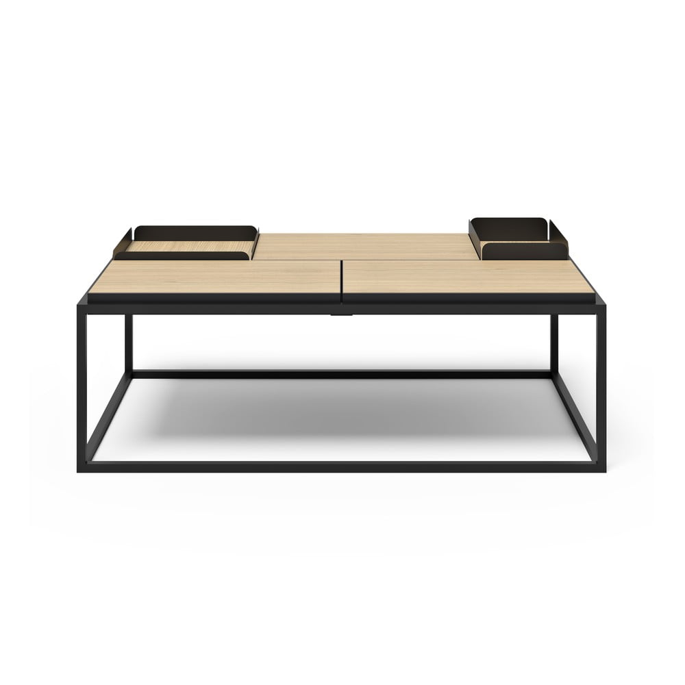 Măsuță de cafea negru-natural cu blat cu aspect de lemn de stejar 75x120 cm Douro – TemaHome Măsuță de cafea negru-natural cu blat cu aspect de lemn de stejar 75x120 cm Douro – TemaHome