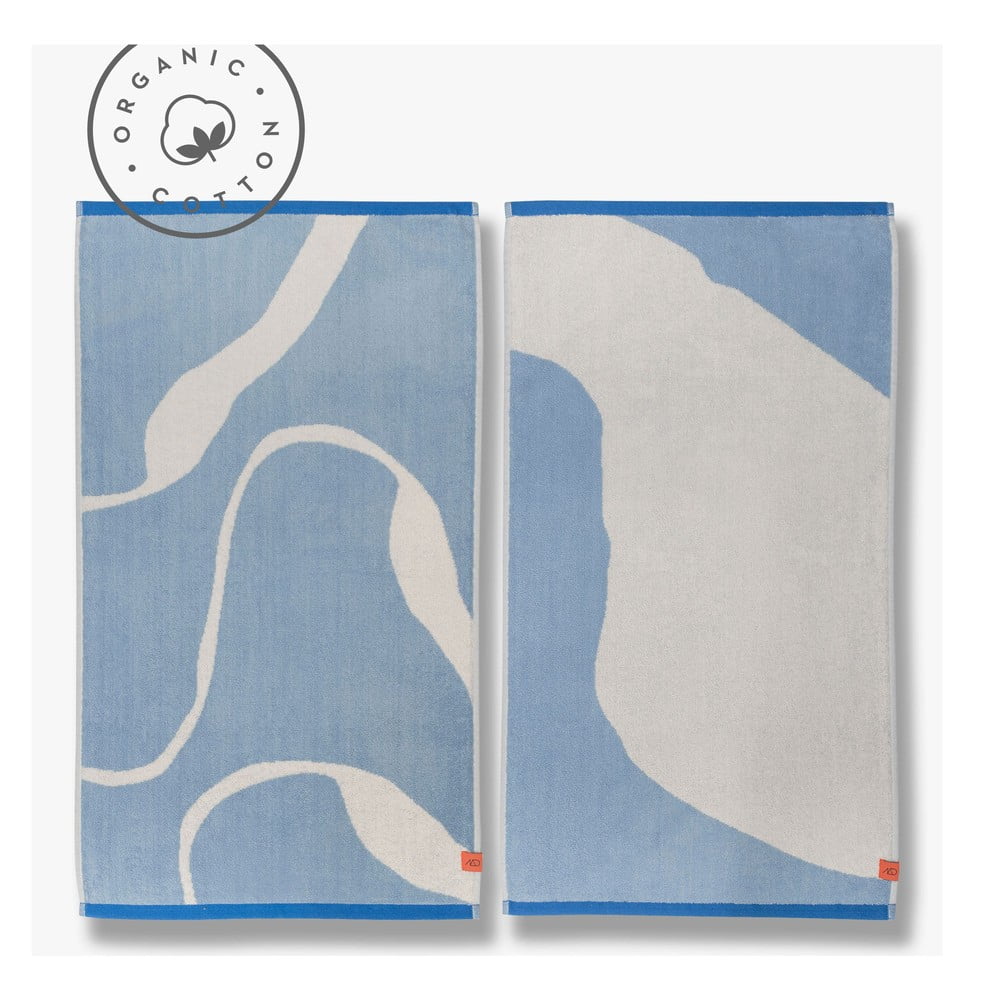 Prosoape albe/albastre 2 buc. din bumbac organic 50x90 cm Nova Arte – Mette Ditmer Denmark Prosoape albe/albastre 2 buc. din bumbac organic 50x90 cm Nova Arte – Mette Ditmer Denmark