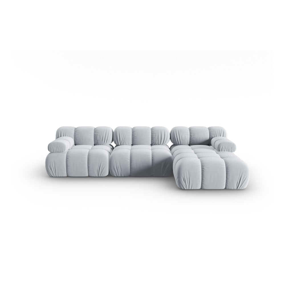 Canapea albastru-deschis cu tapițerie din catifea 285 cm Bellis – Micadoni Home Canapea albastru-deschis cu tapițerie din catifea 285 cm Bellis – Micadoni Home