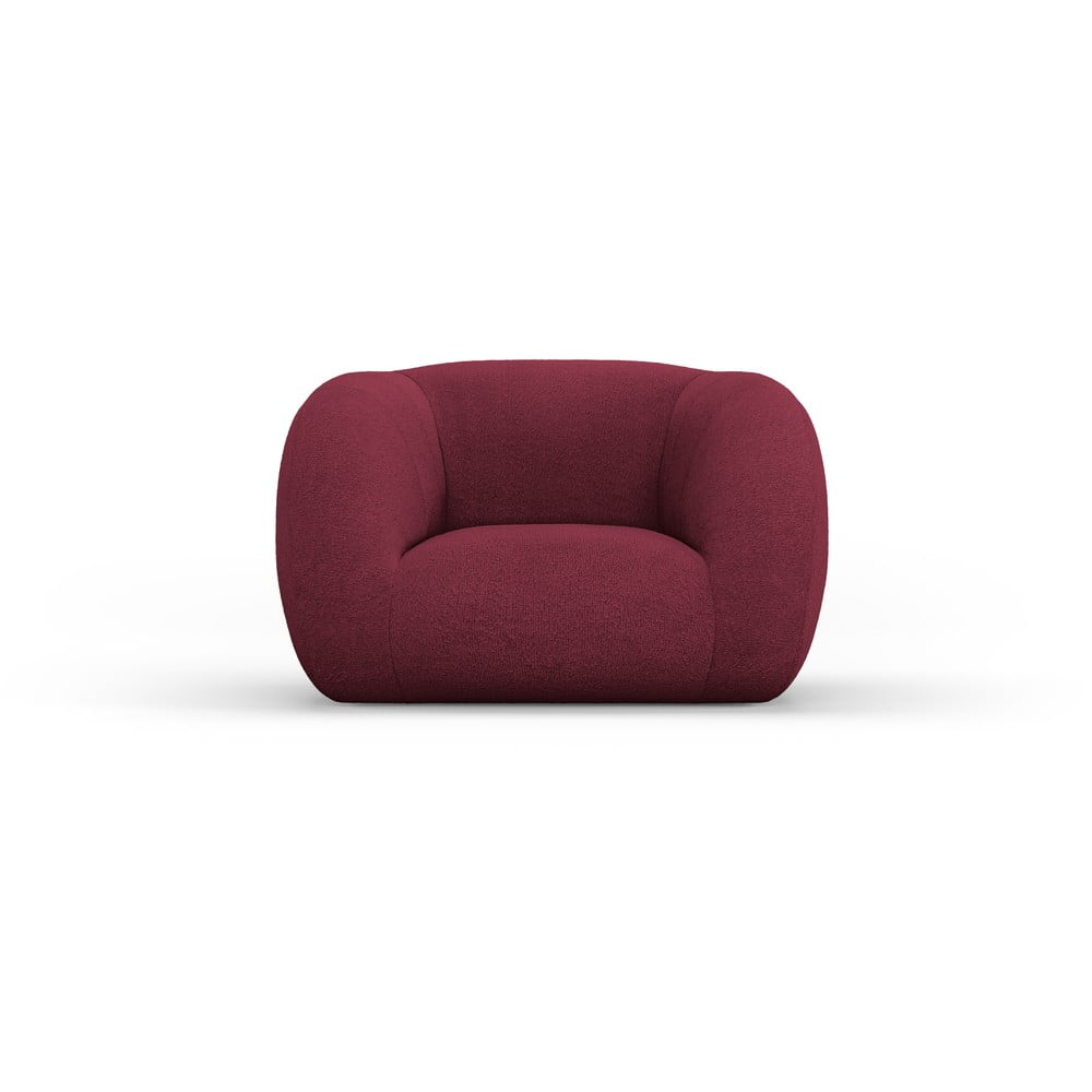 Fotoliu burgundy cu tapițerie din stofă bouclé Essen – Cosmopolitan Design Fotoliu burgundy cu tapițerie din stofă bouclé Essen – Cosmopolitan Design