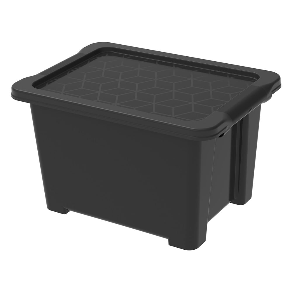 Cutie de depozitare negru lucios din plastic cu capac Evo Easy - Rotho Cutie de depozitare negru lucios din plastic cu capac Evo Easy - Rotho