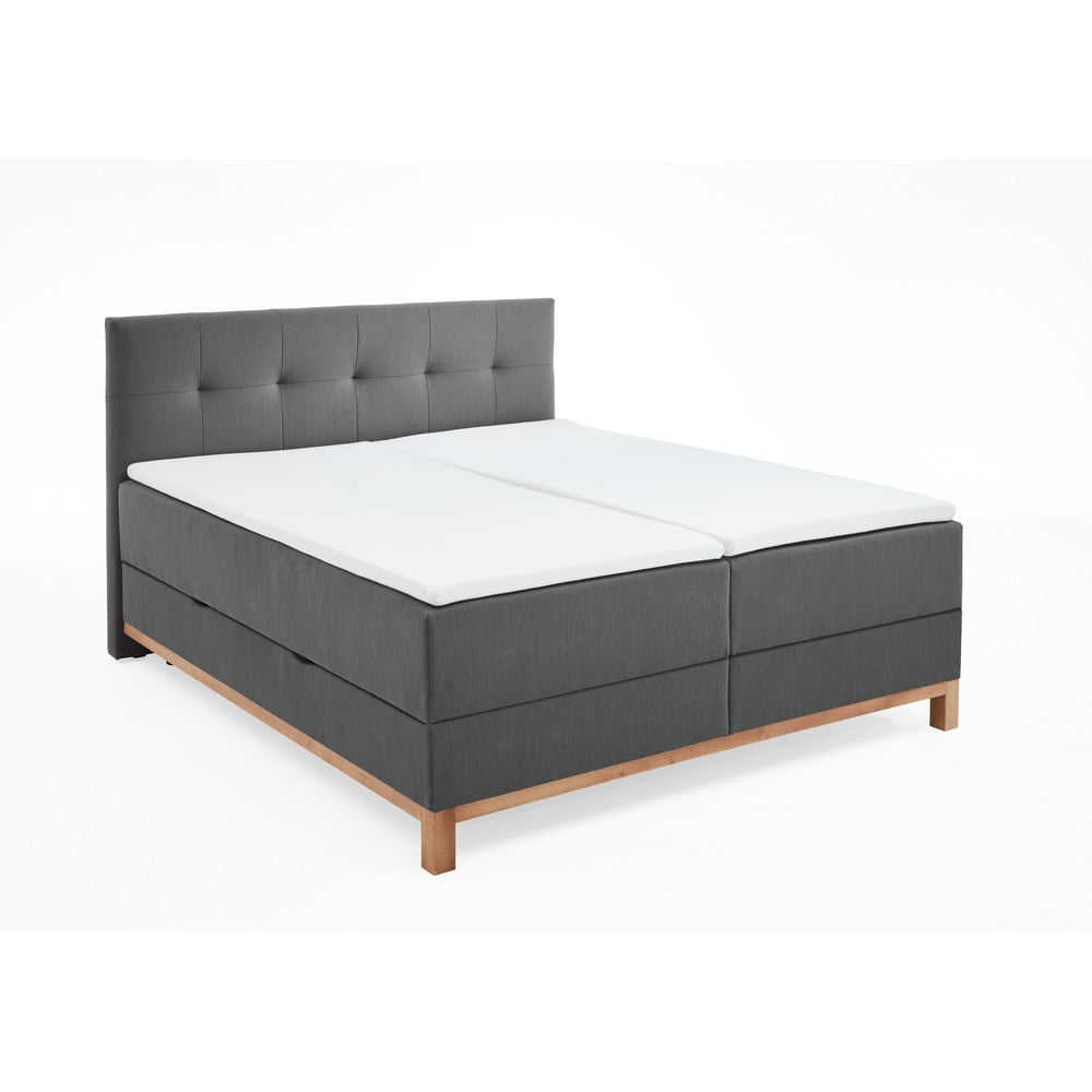 Pat boxspring gri cu spațiu de depozitare 180x200 cm Catania - Meise Möbel Pat boxspring gri cu spațiu de depozitare 180x200 cm Catania - Meise Möbel