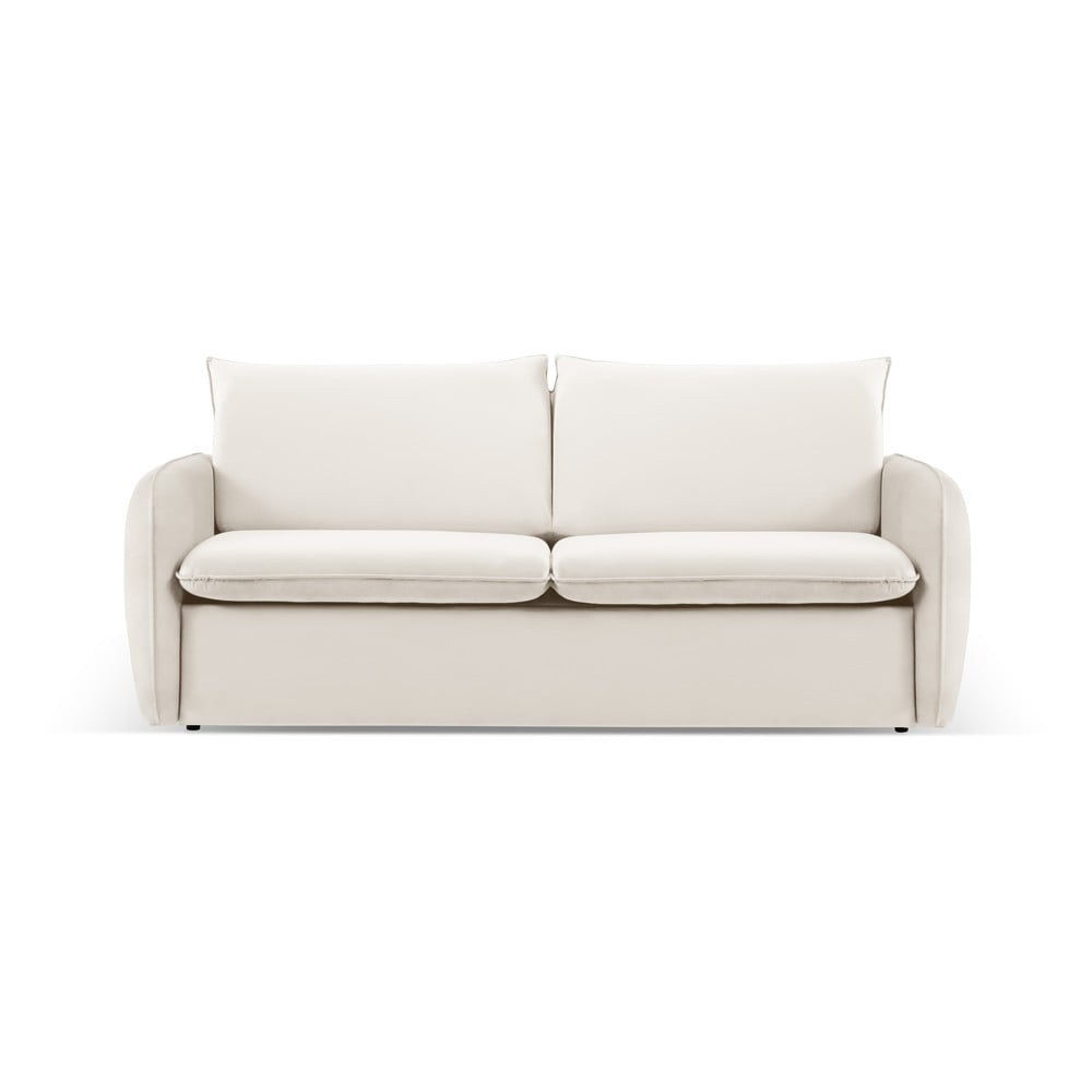 Canapea crem extensibilă cu tapițerie din catifea 214 cm Vienna – Cosmopolitan Design Canapea crem extensibilă cu tapițerie din catifea 214 cm Vienna – Cosmopolitan Design