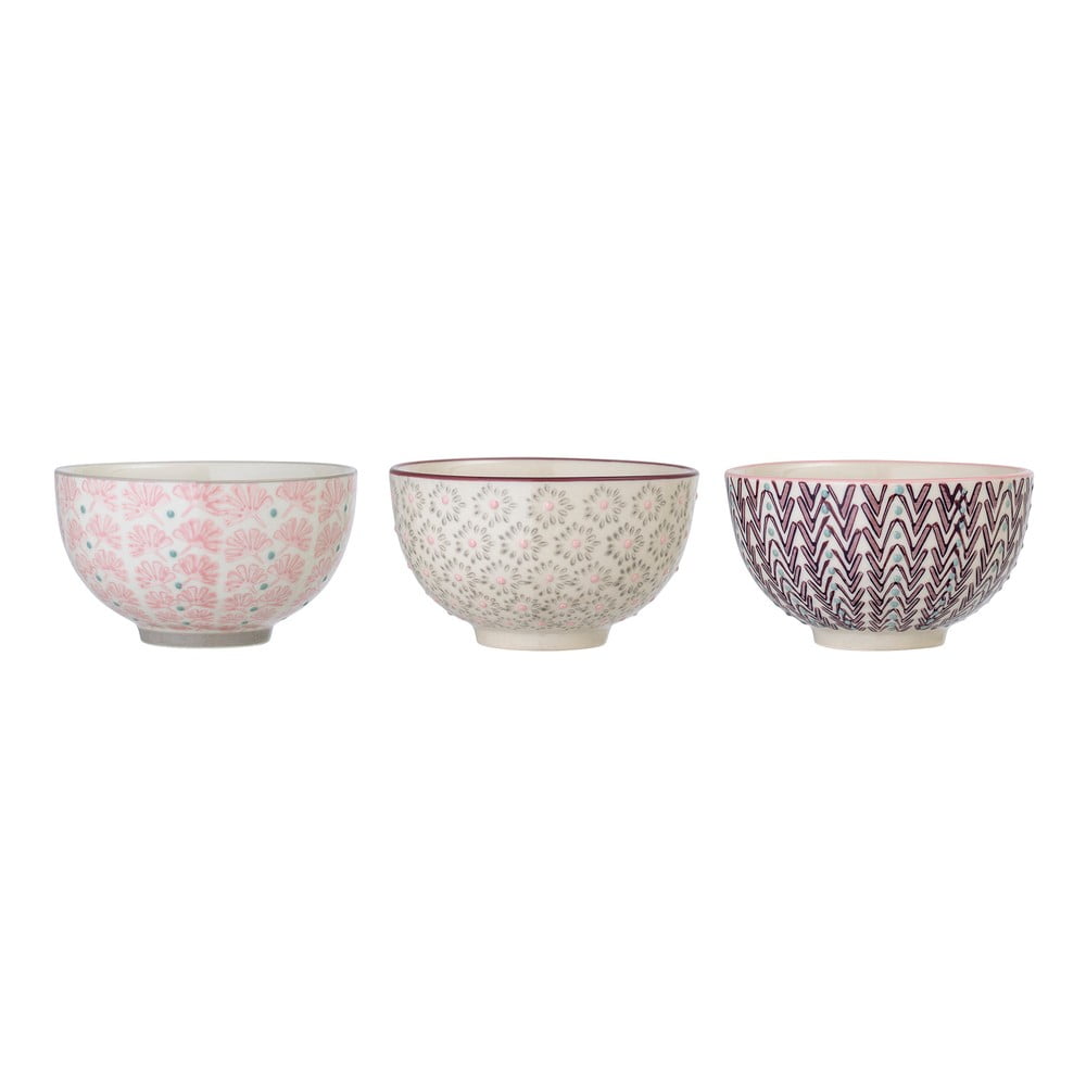 Set de 3 boluri din gresie ceramică Bloomingville Maya, ø 11,5 cm Set de 3 boluri din gresie ceramică Bloomingville Maya, ø 11,5 cm