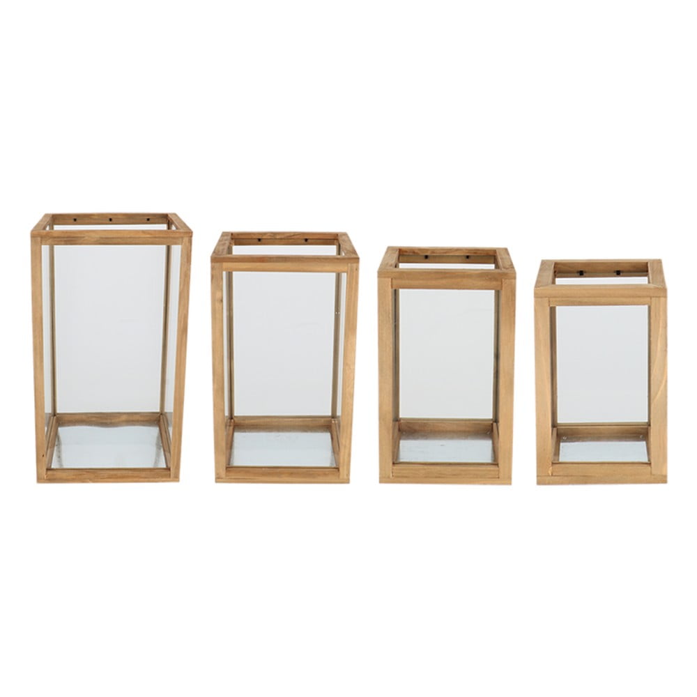 Felinar 4 buc. din lemn (înălțime 51 cm) Woody – Esschert Design Felinar 4 buc. din lemn (înălțime 51 cm) Woody – Esschert Design