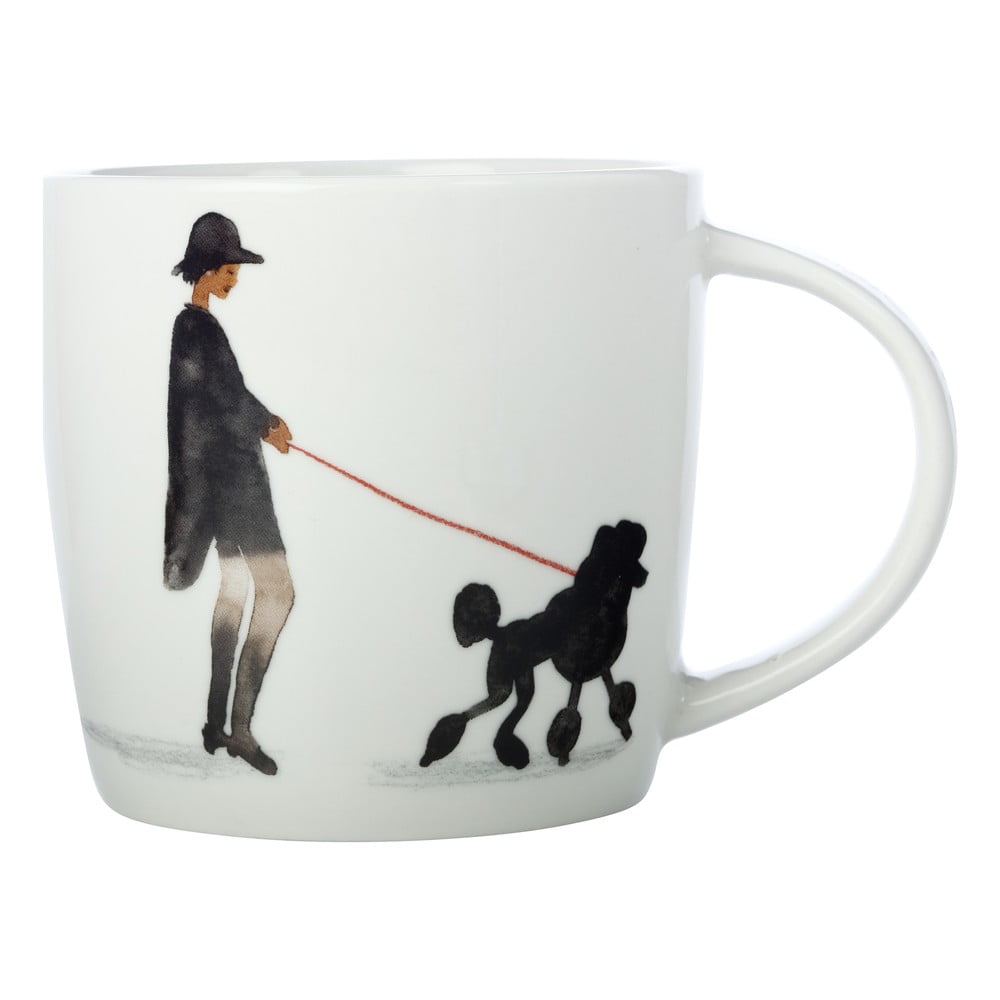 Cană albă din porțelan 400 ml Fashion Poodle – Maxwell & Williams Cană albă din porțelan 400 ml Fashion Poodle – Maxwell & Williams