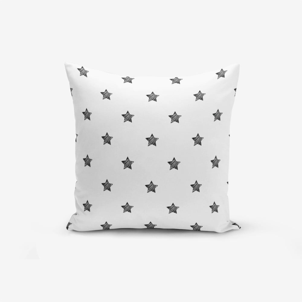 Față de pernă cu amestec din bumbac Minimalist Cushion Covers White Background Star, 45 x 45 cm, negru - alb Față de pernă cu amestec din bumbac Minimalist Cushion Covers White Background Star, 45 x 45 cm, negru - alb