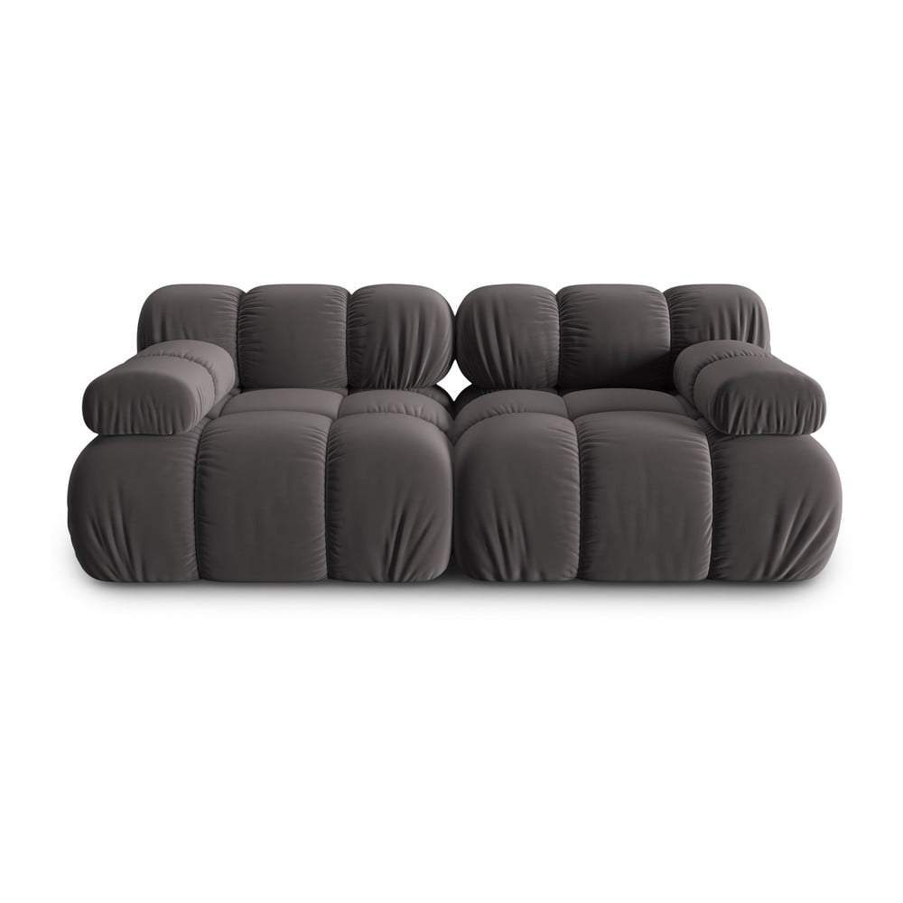 Canapea gri închis cu tapițerie din catifea 188 cm Bellis – Micadoni Home Canapea gri închis cu tapițerie din catifea 188 cm Bellis – Micadoni Home