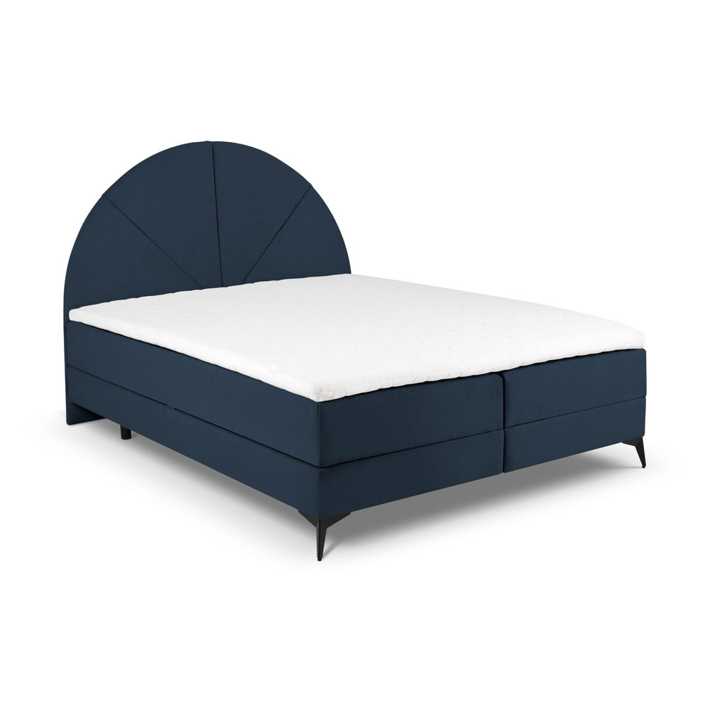 Pat boxspring 180x200 cm albastru închis cu spațiu de depozitare Sunset – Cosmopolitan Design Pat boxspring 180x200 cm albastru închis cu spațiu de depozitare Sunset – Cosmopolitan Design