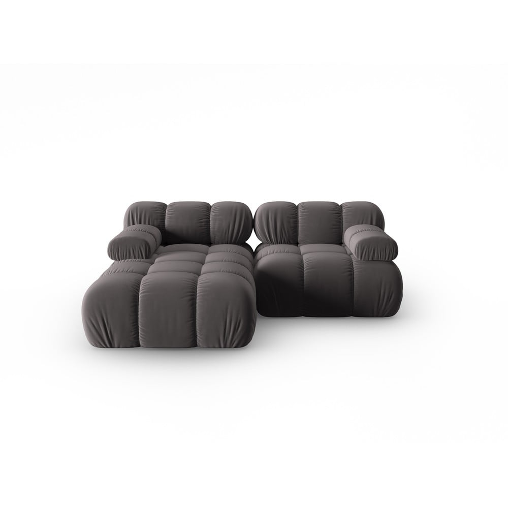 Canapea gri închis cu tapițerie din catifea 191 cm Bellis – Micadoni Home Canapea gri închis cu tapițerie din catifea 191 cm Bellis – Micadoni Home