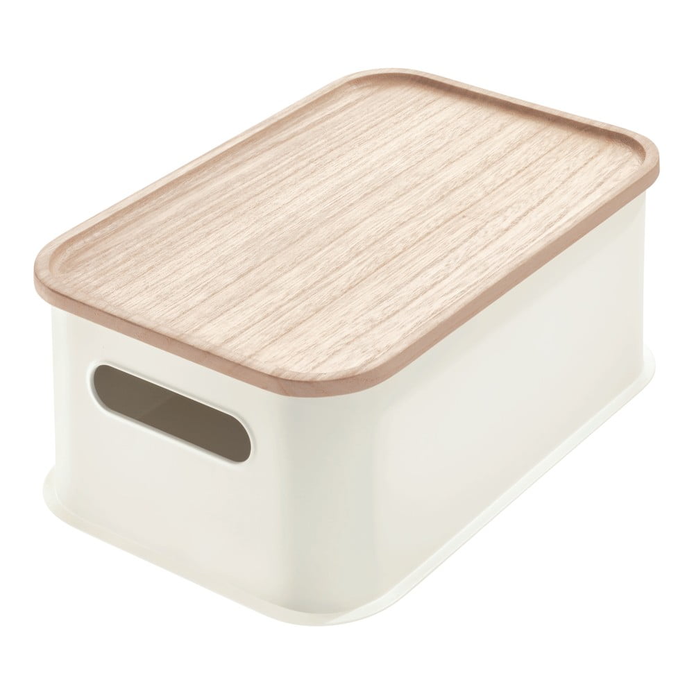 Cutie depozitare cu capac din lemn paulownia iDesign Eco Handled, 21,3 x 30,2 cm, alb Cutie depozitare cu capac din lemn paulownia iDesign Eco Handled, 21,3 x 30,2 cm, alb