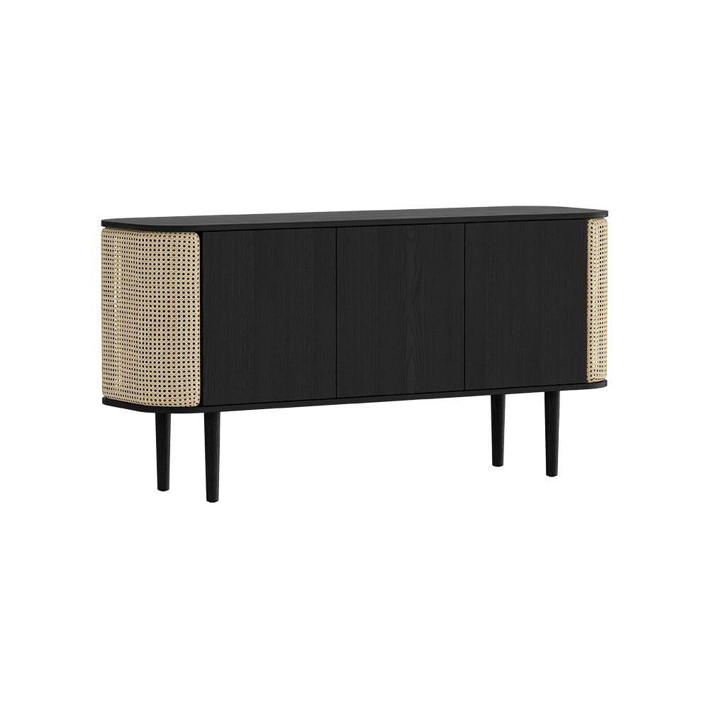 Comodă neagră/în culoare naturală joasă cu aspect de lemn de stejar 150x75 cm Treasures – UMAGE Comodă neagră/în culoare naturală joasă cu aspect de lemn de stejar 150x75 cm Treasures – UMAGE