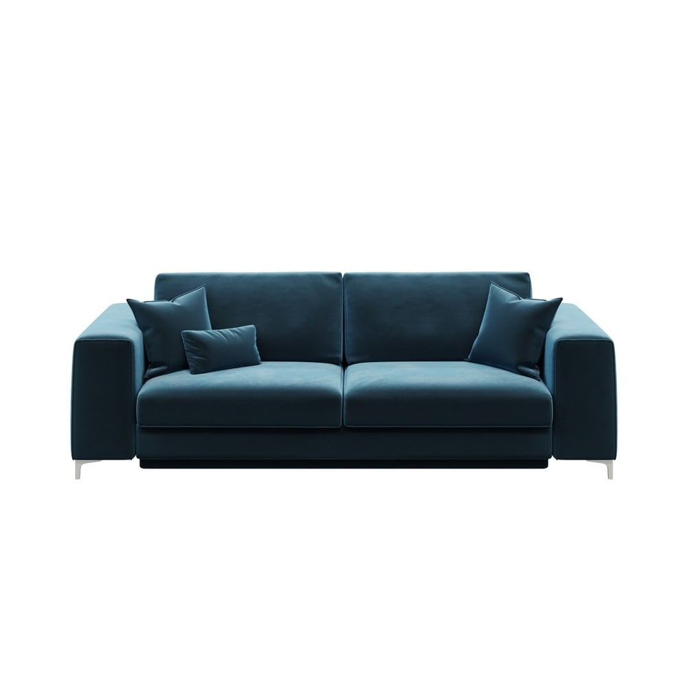 Canapea extensibilă din catifea devichy Rothe, 256 cm, albastru închis Canapea extensibilă din catifea devichy Rothe, 256 cm, albastru închis