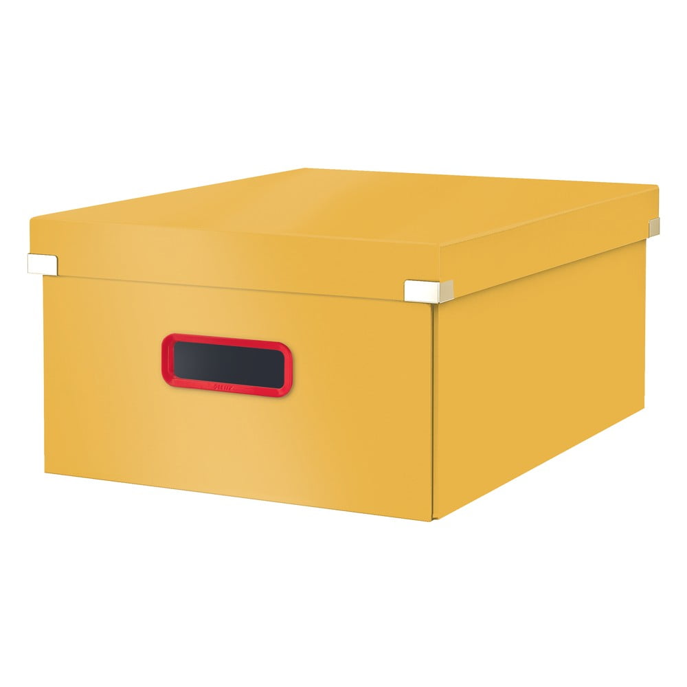 Cutie de depozitare galbenă din carton cu capac 48x37x20 cm Click&Store – Leitz Cutie de depozitare galbenă din carton cu capac 48x37x20 cm Click&Store – Leitz