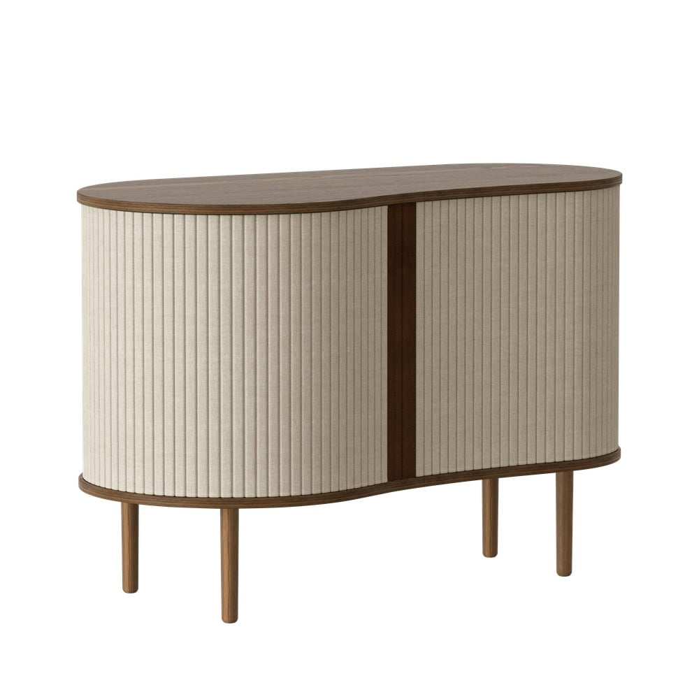 Comodă maro/bej joasă cu aspect de lemn de stejar cu ușă glisantă 100x67 cm Audacious – UMAGE Comodă maro/bej joasă cu aspect de lemn de stejar cu ușă glisantă 100x67 cm Audacious – UMAGE
