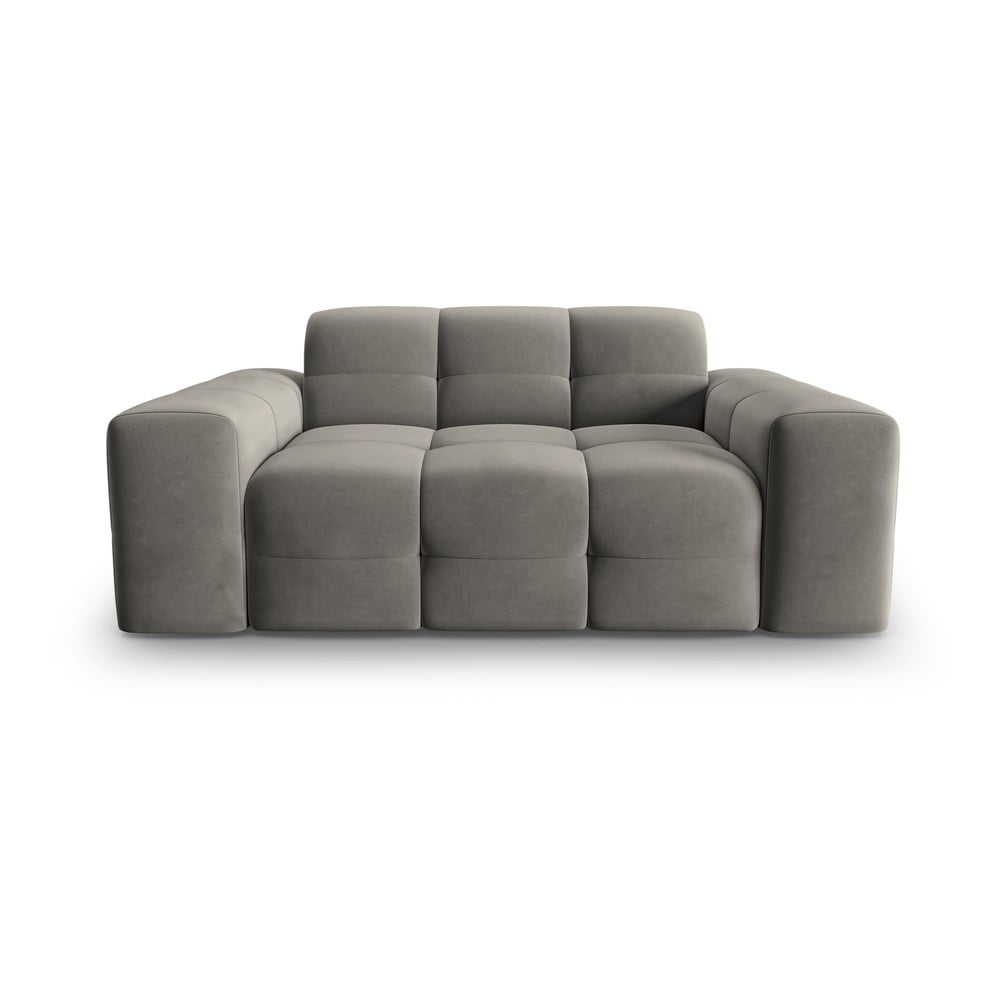 Canapea gri cu tapițerie din catifea 156 cm Kendal – Micadoni Home Canapea gri cu tapițerie din catifea 156 cm Kendal – Micadoni Home