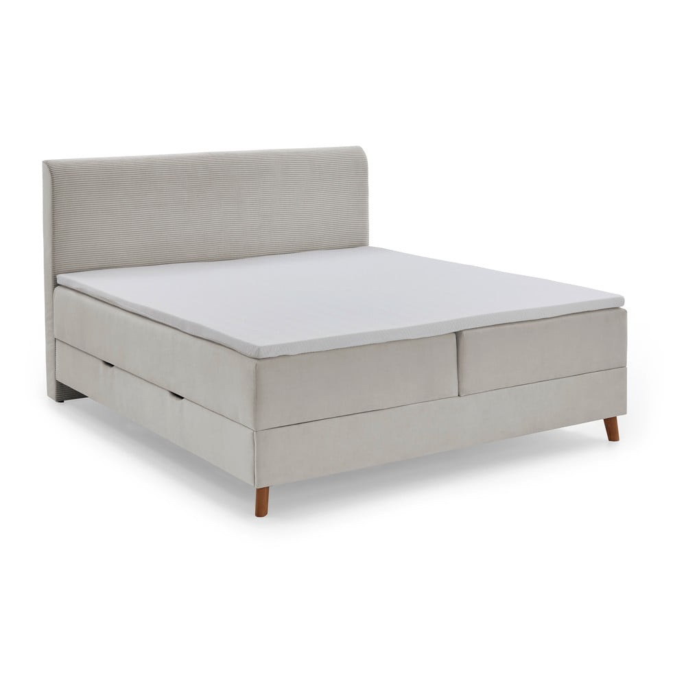 Pat boxspring bej cu spațiu de depozitare 180x200 cm Memphis - Meise Möbel Pat boxspring bej cu spațiu de depozitare 180x200 cm Memphis - Meise Möbel