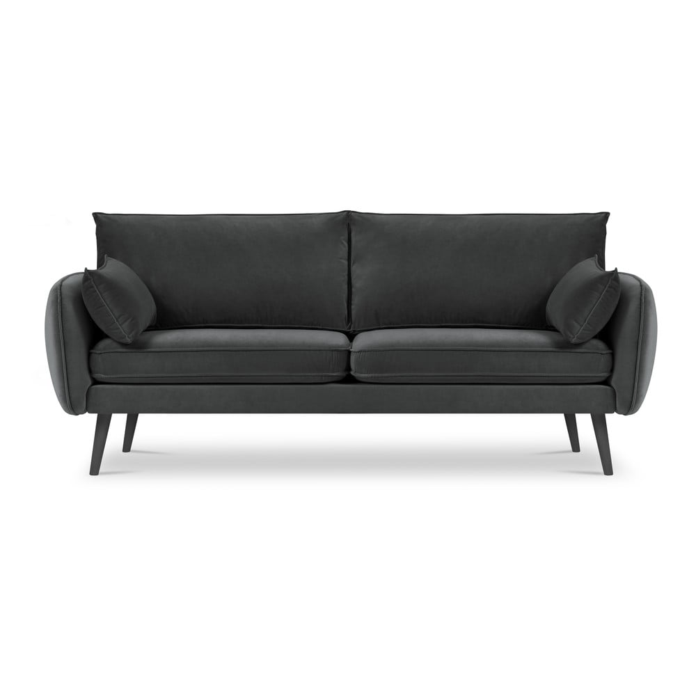 Canapea cu tapițerie din catifea Kooko Home Lento, 198 cm, gri închis Canapea cu tapițerie din catifea Kooko Home Lento, 198 cm, gri închis