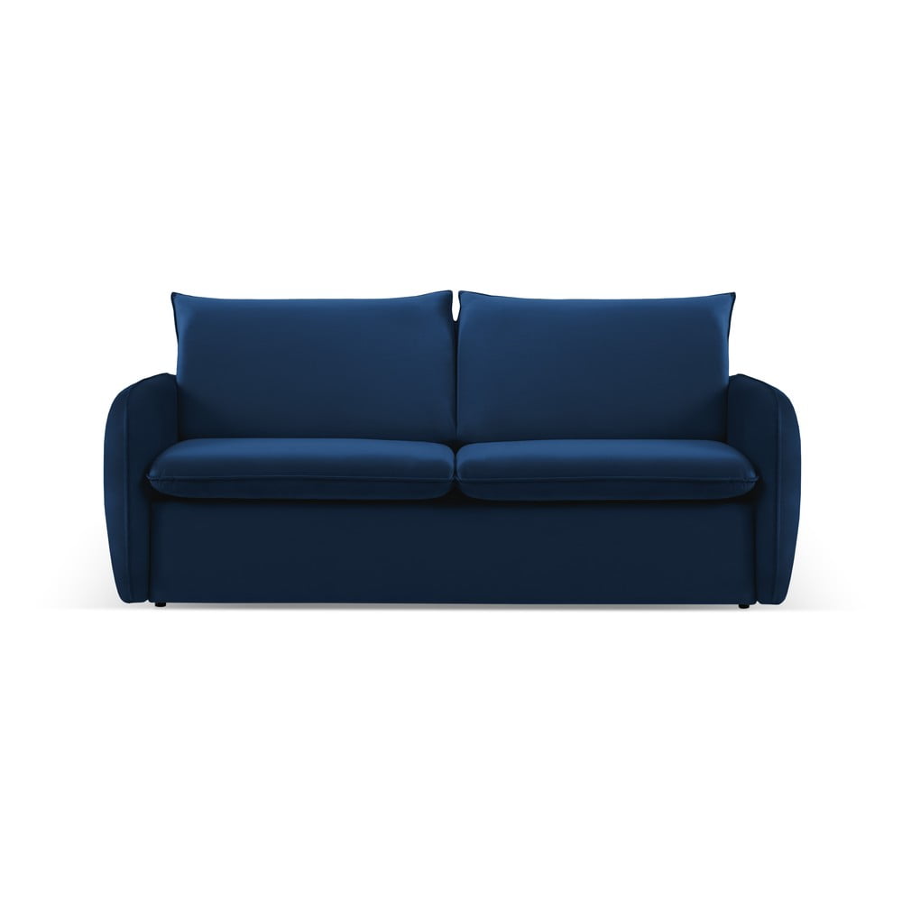 Canapea albastru-închis extensibilă cu tapițerie din catifea 194 cm Vienna – Cosmopolitan Design Canapea albastru-închis extensibilă cu tapițerie din catifea 194 cm Vienna – Cosmopolitan Design