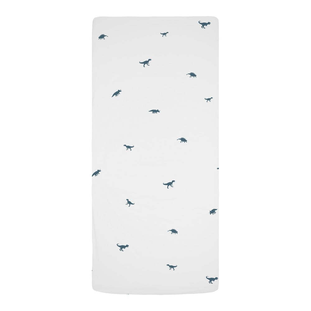 Cearceaf elastic pentru copii din bumbac satinat 200x90 cm Dino World - Butter Kings Cearceaf elastic pentru copii din bumbac satinat 200x90 cm Dino World - Butter Kings