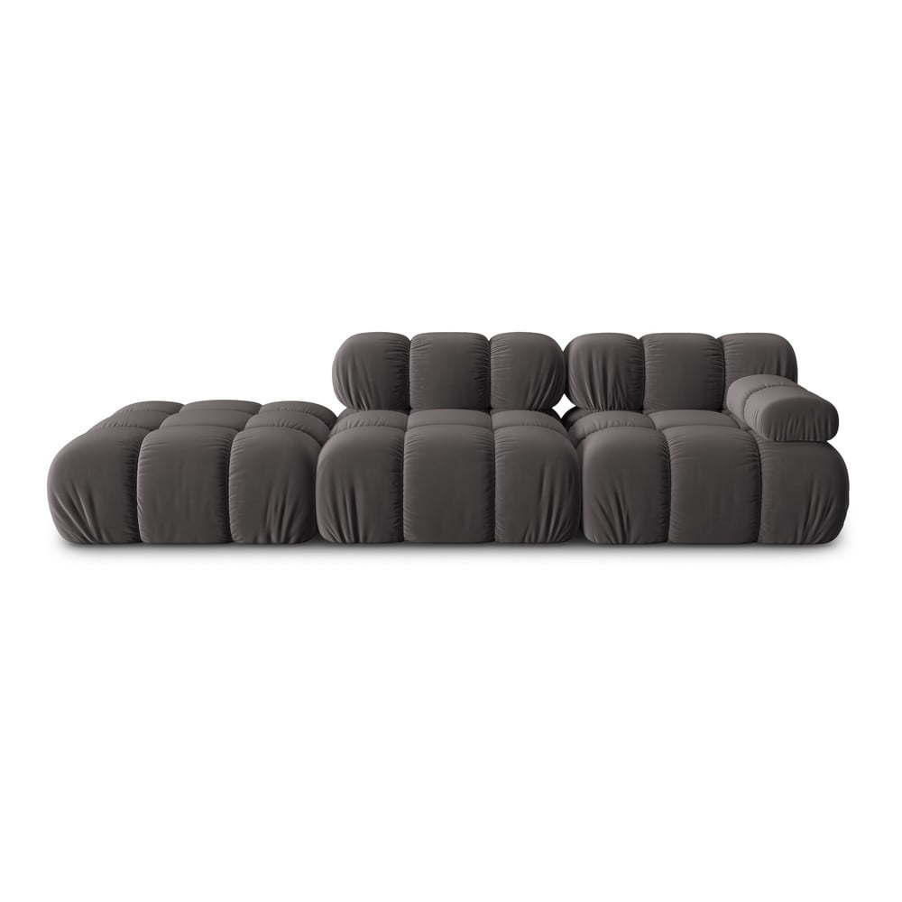 Canapea gri închis cu tapițerie din catifea 282 cm Bellis – Micadoni Home Canapea gri închis cu tapițerie din catifea 282 cm Bellis – Micadoni Home