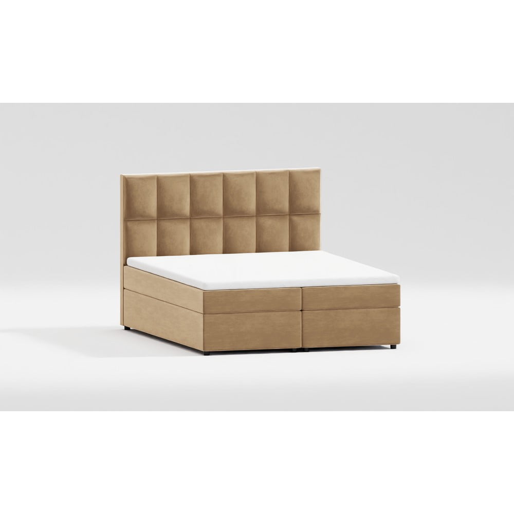 Pat matrimonial galben ocru tapițat cu spațiu de depozitare 200x200 cm Flip – Ropez Pat matrimonial galben ocru tapițat cu spațiu de depozitare 200x200 cm Flip – Ropez