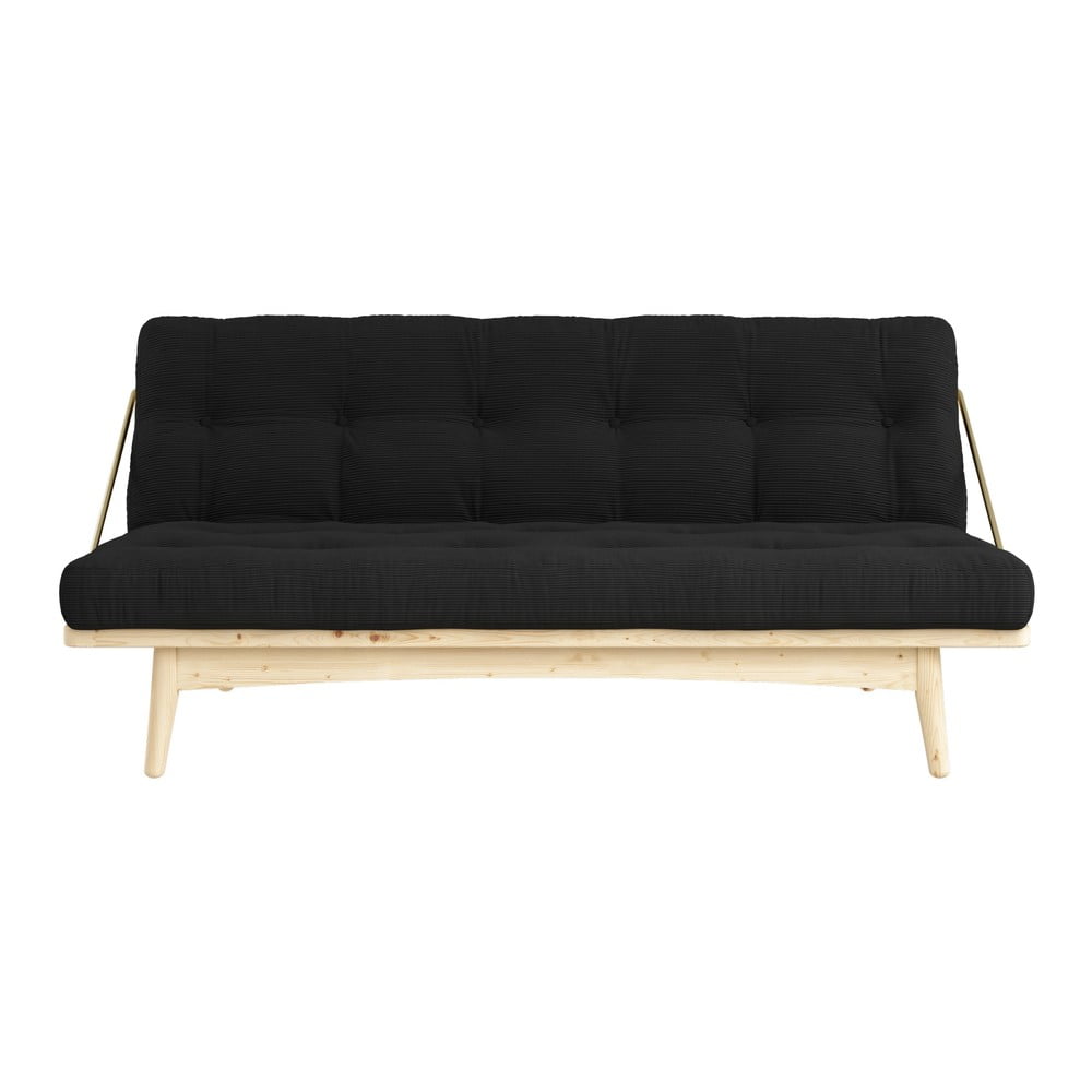 Canapea variabilă cu tapițerie din catifea reiată Karup Design Folk Raw/Charcoal Canapea variabilă cu tapițerie din catifea reiată Karup Design Folk Raw/Charcoal