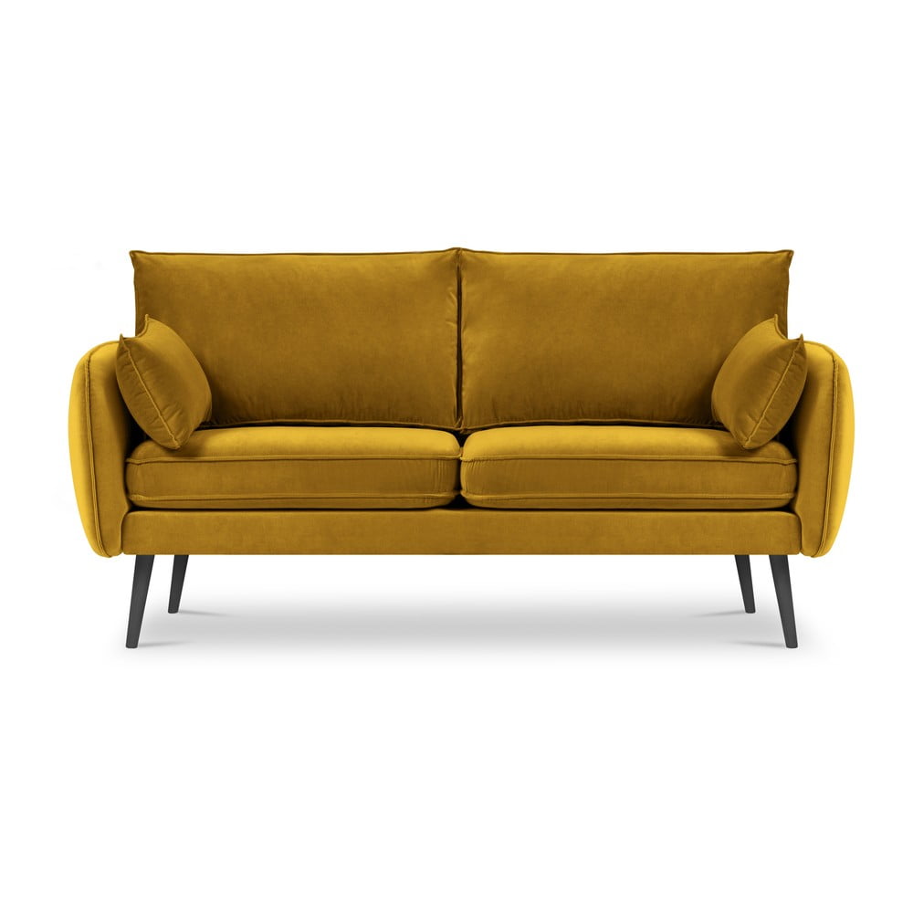 Canapea cu tapițerie din catifea Kooko Home Lento, 158 cm, galben Canapea cu tapițerie din catifea Kooko Home Lento, 158 cm, galben