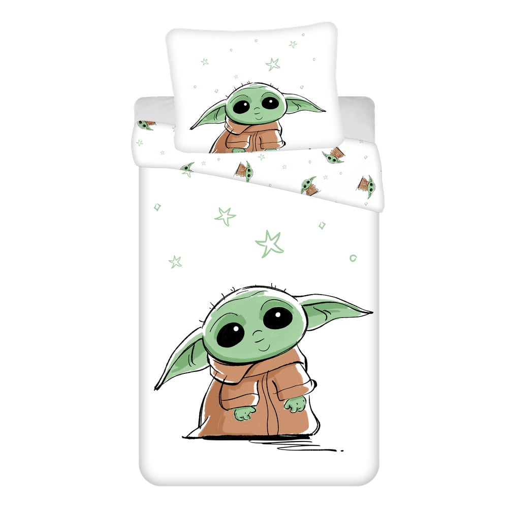 Lenjerie de pat pentru copii din bumbac pentru pat de o persoană 140x200 cm Star Wars Baby Yoda – Jerry Fabrics Lenjerie de pat pentru copii din bumbac pentru pat de o persoană 140x200 cm Star Wars Baby Yoda – Jerry Fabrics