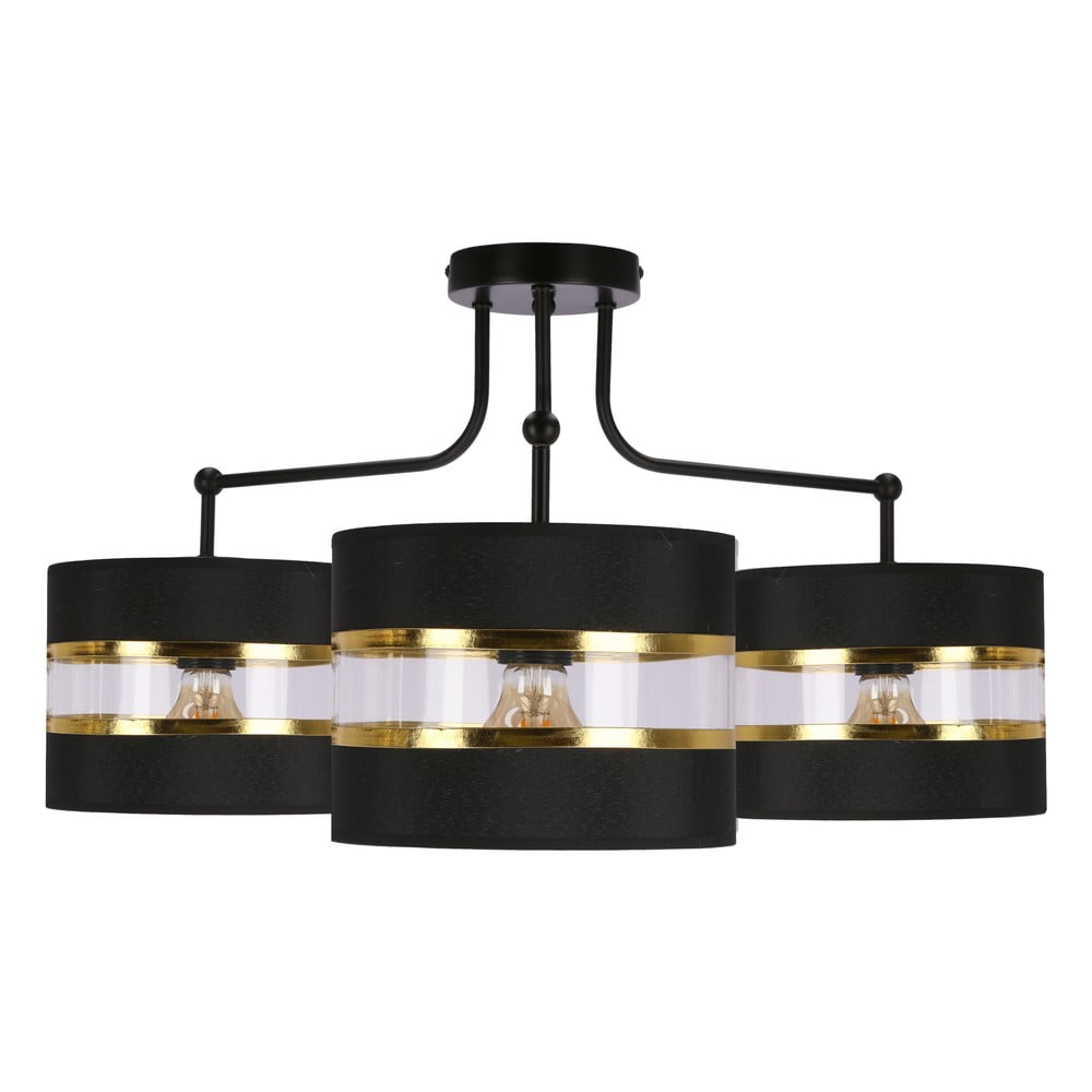Plafonieră neagră cu abajur textil ø 20 cm Andy – Candellux Lighting Plafonieră neagră cu abajur textil ø 20 cm Andy – Candellux Lighting