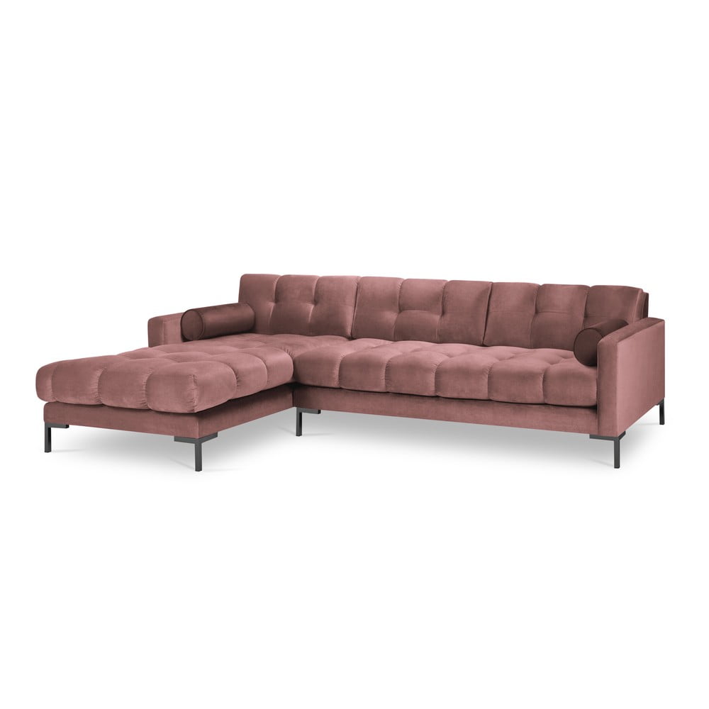 Colțar din catifea cu extensie pe partea stângă Cosmopolitan Design Bali, roz Colțar din catifea cu extensie pe partea stângă Cosmopolitan Design Bali, roz