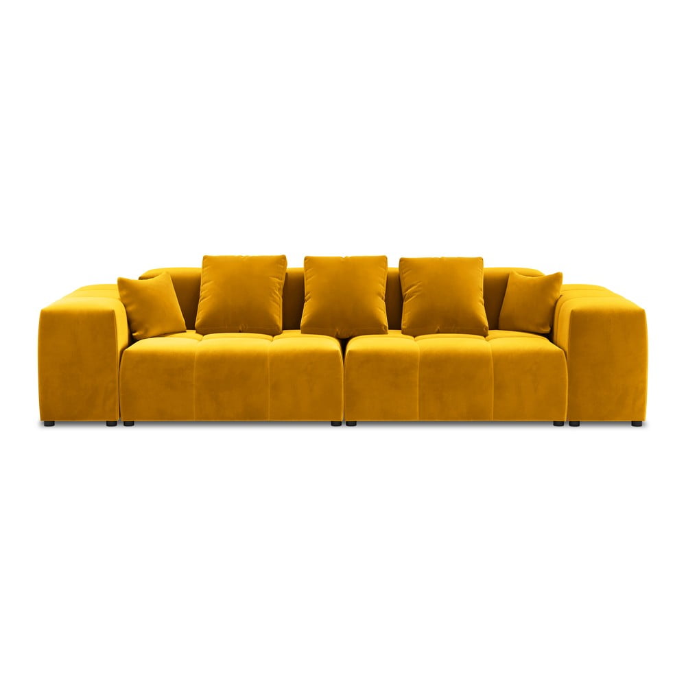 Canapea galbenă cu tapițerie din catifea 320 cm Rome Velvet - Cosmopolitan Design Canapea galbenă cu tapițerie din catifea 320 cm Rome Velvet - Cosmopolitan Design