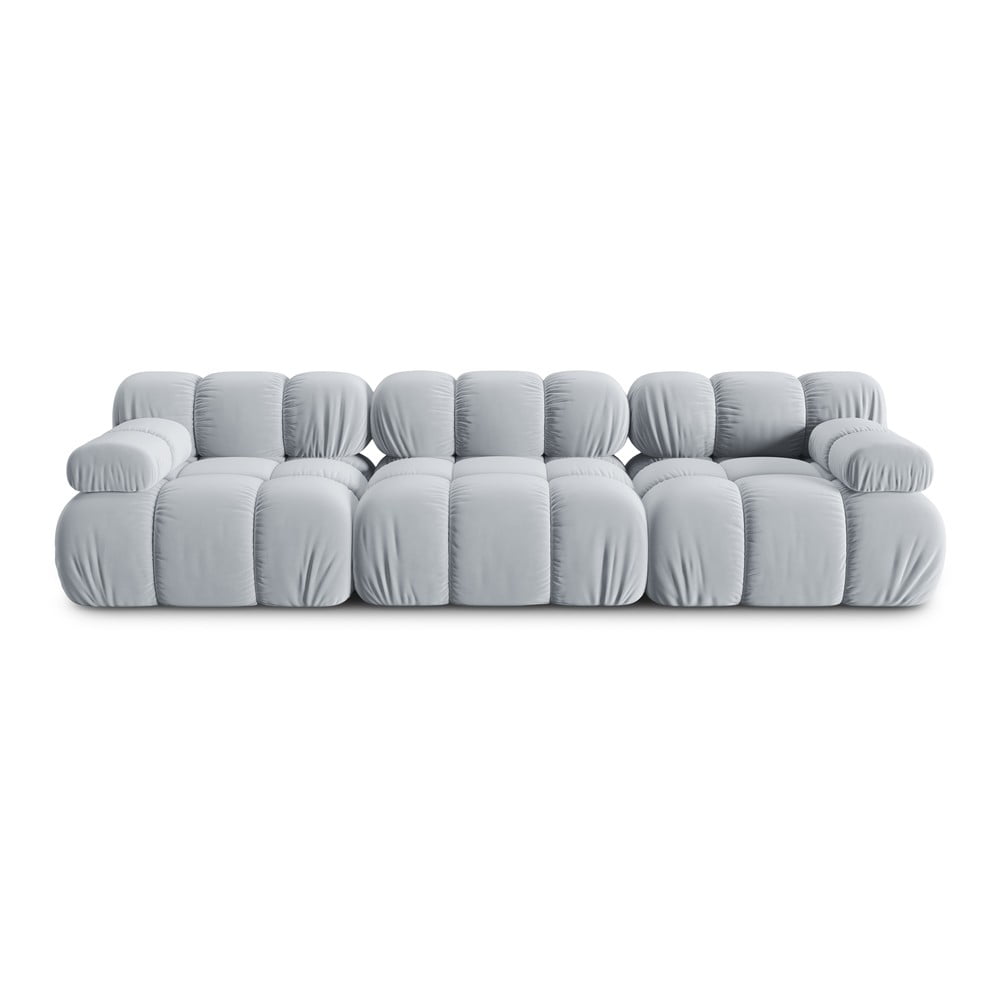 Canapea albastru-deschis cu tapițerie din catifea 282 cm Bellis – Micadoni Home Canapea albastru-deschis cu tapițerie din catifea 282 cm Bellis – Micadoni Home