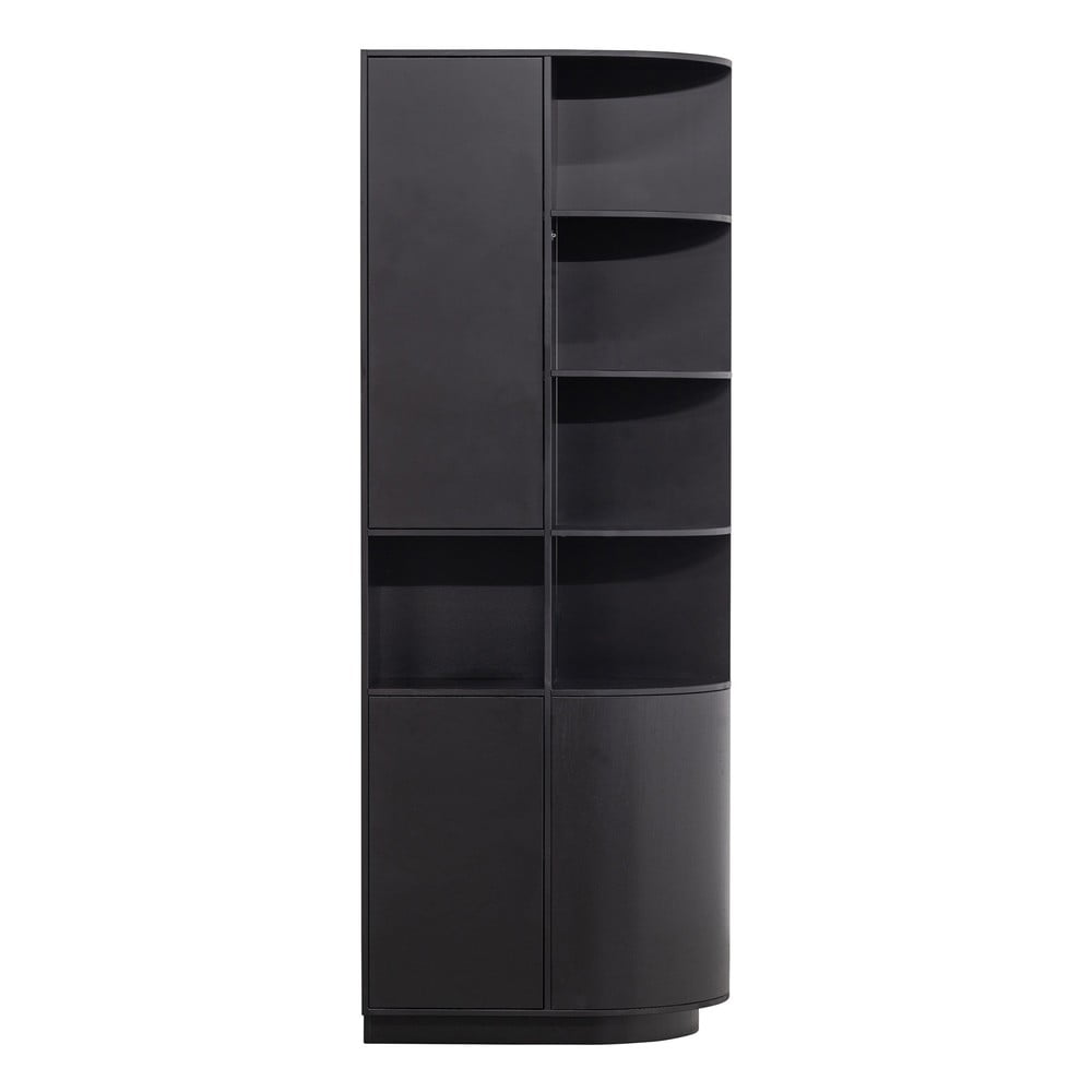 Bibliotecă modulară neagră din lemn masiv de pin 78x210 cm Finca – WOOOD Bibliotecă modulară neagră din lemn masiv de pin 78x210 cm Finca – WOOOD